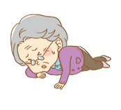 おばあさん倒れる
